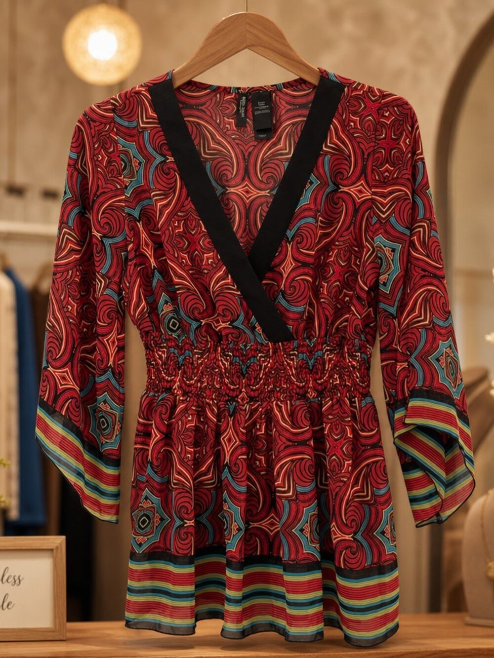 Bisou Bisou Sheer Blouse Size Small